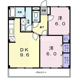 レジダンス・アンソレイエ【3階】の間取り