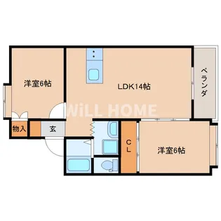 グリーンリーフ【205号室】の間取り