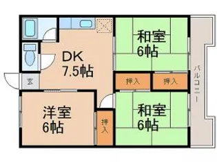 コーポサンライト【4階】の間取り