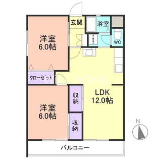 ローパス三葛【2階】の間取り
