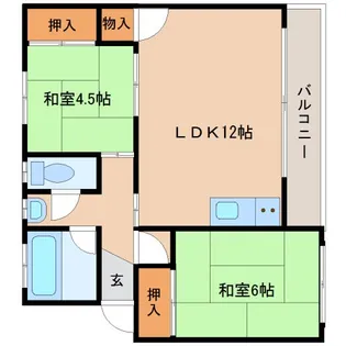 2LDKの間取り画像