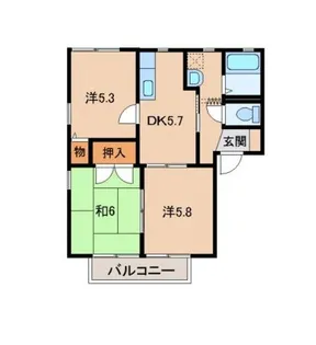 和歌山県岩出市吉田【アパート】の間取り