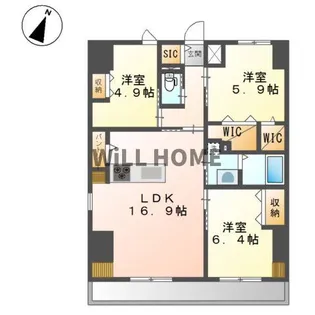 和歌山県和歌山市友田町2丁目【マンション】の間取り