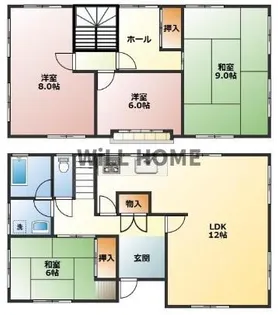 和歌山県和歌山市六十谷【一戸建】の間取り