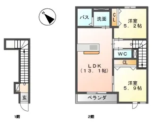 サン・モール松江【2階】の間取り