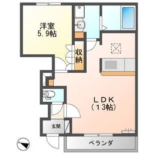 オレンジハイム水尻Ⅰ【1階】の間取り