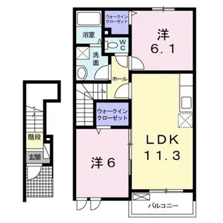 アヴァンツァートⅢ【2階】の間取り