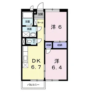 シャルム岩出【2階】の間取り