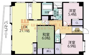 ロフティ城南セントラルタワー【14階】の間取り