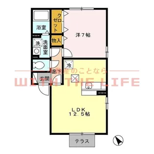 Kブロッサム(ケイブロッサム)【102号号室】の間取り