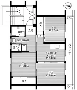 ビレッジハウス大牟田【1-208号号室】の間取り