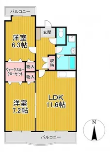 サンモール梅満【601号号室】の間取り