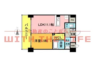 メゾンクラウン大手山【901号号室】の間取り