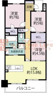 ライオンズ六ッ門サンリヤンタワー【1604号号室】の間取り