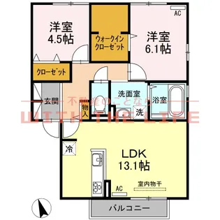 ルピナス【202号号室】の間取り