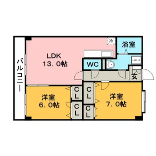 グランシャリオ大善寺【503号号室】の間取り