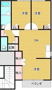スクエアⅡ【205号号室】の間取り