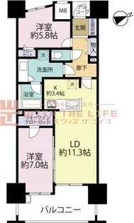 ライオンズ六ッ門サンリヤンタワー【1806号号室】の間取り
