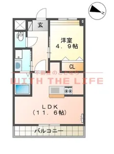 グランディールホーク花畑【205号号室】の間取り