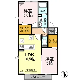 メリールージュ【105号号室】の間取り