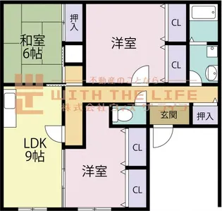 サンビレッジ久留米【D202号号室】の間取り