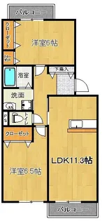 ミルキークォーツ【103号号室】の間取り