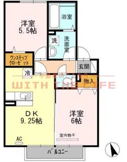 バッキンガムパレス【A202号号室】の間取り