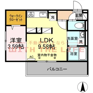 パークハイム上津【208号号室】の間取り