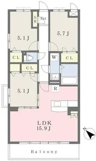 PISTA(ピスタ)梅満【303号号室】の間取り