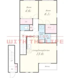 ポムダムール【211号号室】の間取り