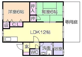 マイカル津福【112号号室】の間取り