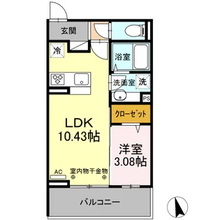 ガナール【201号号室】の間取り