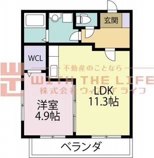 ベルソレイユ【Ⅱ-202号号室】の間取り