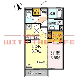 オリーヴァ東櫛原【A102号号室】の間取り