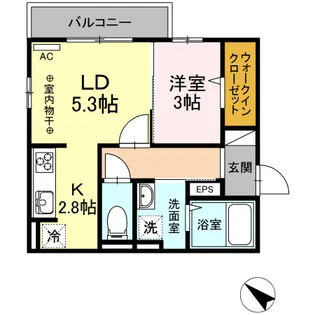 カルミア【205号号室】の間取り