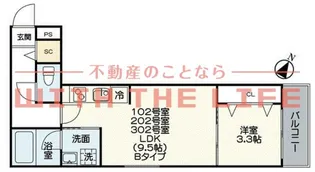 グランドライフ久留米【102号号室】の間取り