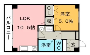 コーポラスF3【302号号室】の間取り