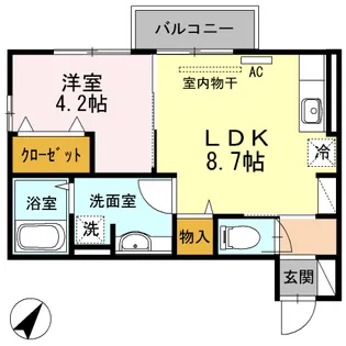 セジュール合川南【A202号号室】の間取り
