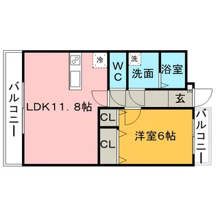 イルプリモ上津【102号号室】の間取り