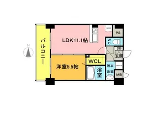 メゾンクラウン大手山【603号号室】の間取り
