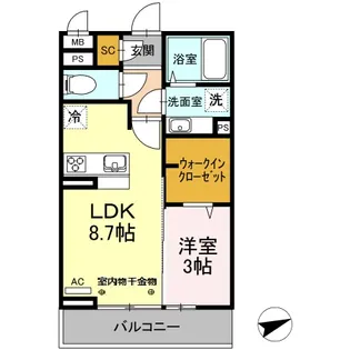 LilyGold(リリーゴールド)【303号号室】の間取り