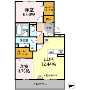 カーサステラⅢ(カーサステラスリー)【202号号室】の間取り
