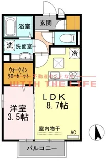オリーヴァ東合川【203号号室】の間取り