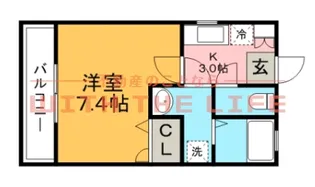 クレフラスト久留米大【A202号号室】の間取り