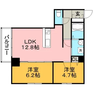あきない通り西原【207号号室】の間取り