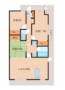 ウィーヴ花畑マークタワー【1402号号室】の間取り