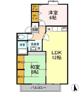 セジュール大善寺【B203号号室】の間取り
