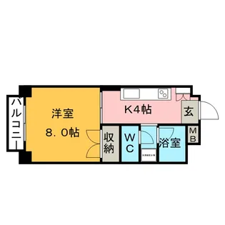 1Kの間取り画像