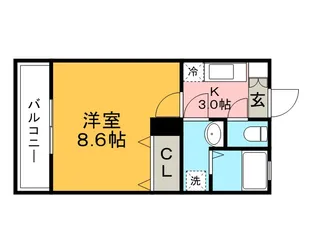 パティオ上津【203号号室】の間取り