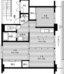 ビレッジハウス筑後【2-502号号室】の間取り